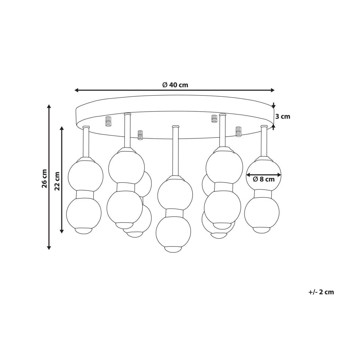 Lampa sufitowa LED metalowa złota YOWAKA