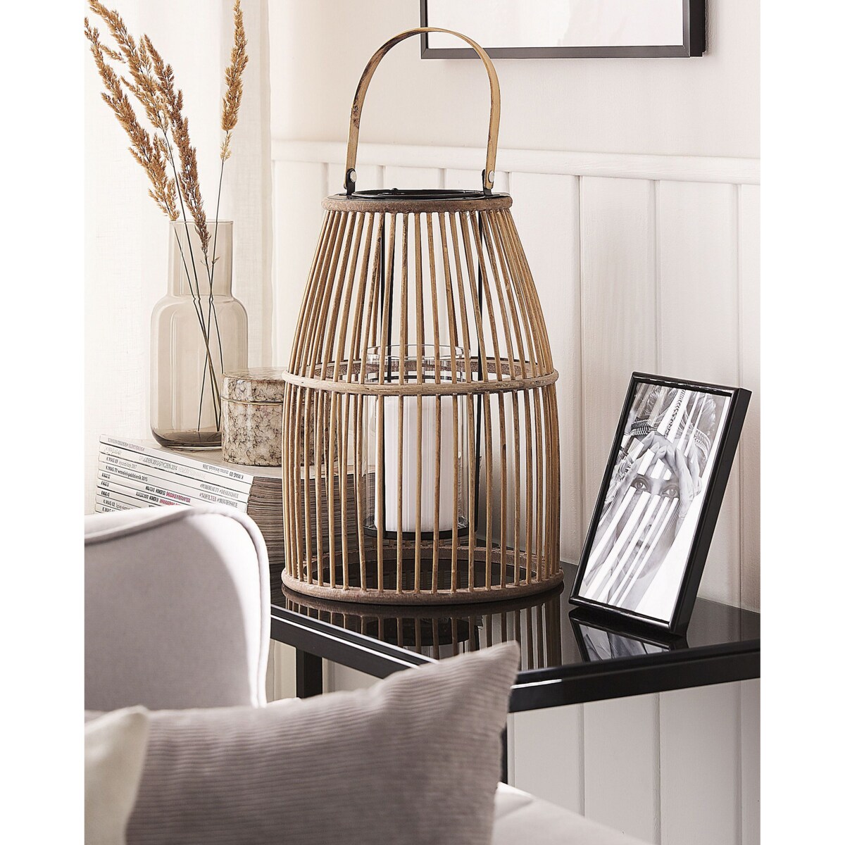 Lampion bambusowy 32 cm beżowy HOSTE