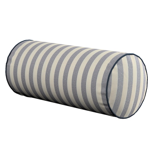 Poduszka wałek prosty, granatowo-białe pasy (1,5cm), Ø16 x 40 cm, Quadro