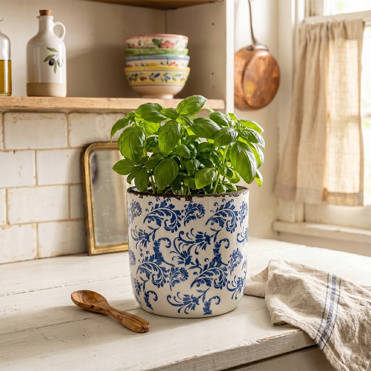 DONICZKA CERAMICZNA 20cm DUŻA NA BALKON TARAS KWIATY BONSAI DO DOMU OSŁONKA