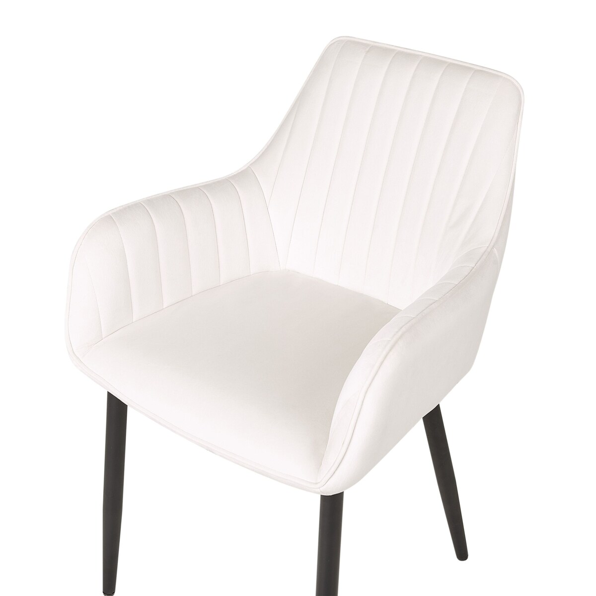 Zestaw 2 krzeseł do jadalni welurowy biały WELLSTON