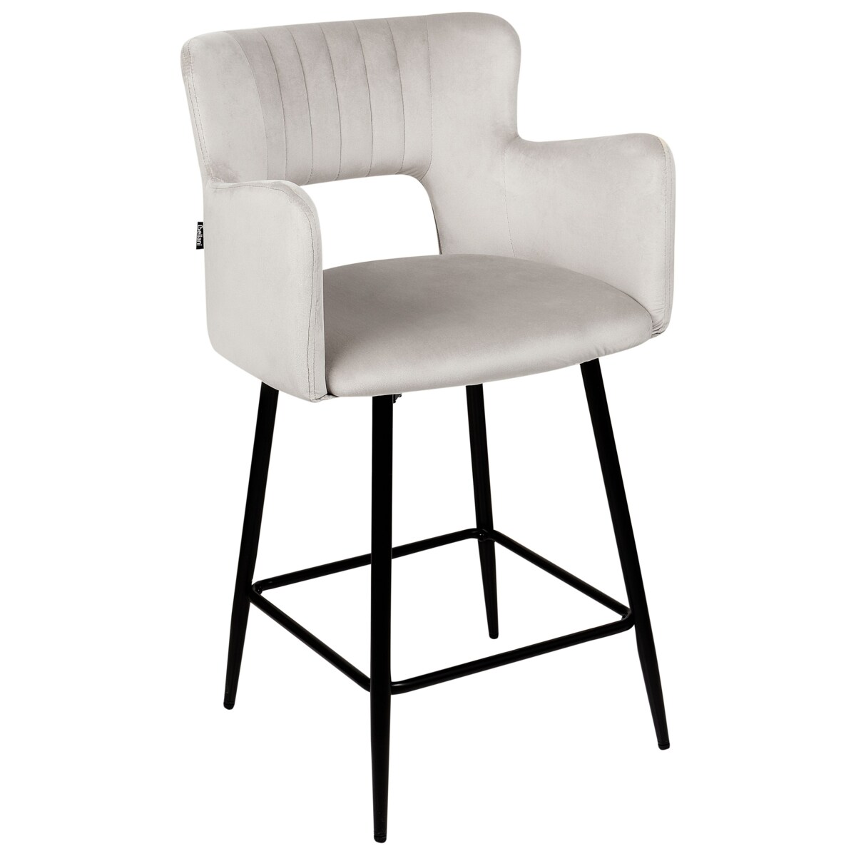 Zestaw 2 krzeseł barowych welurowy szary SANILAC