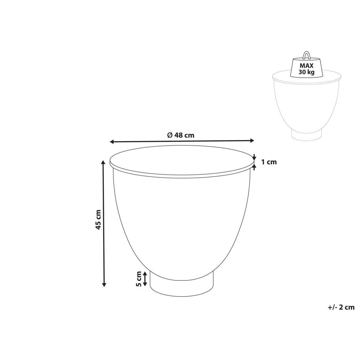 Stolik pomocniczy ceramiczny czarny NADINE