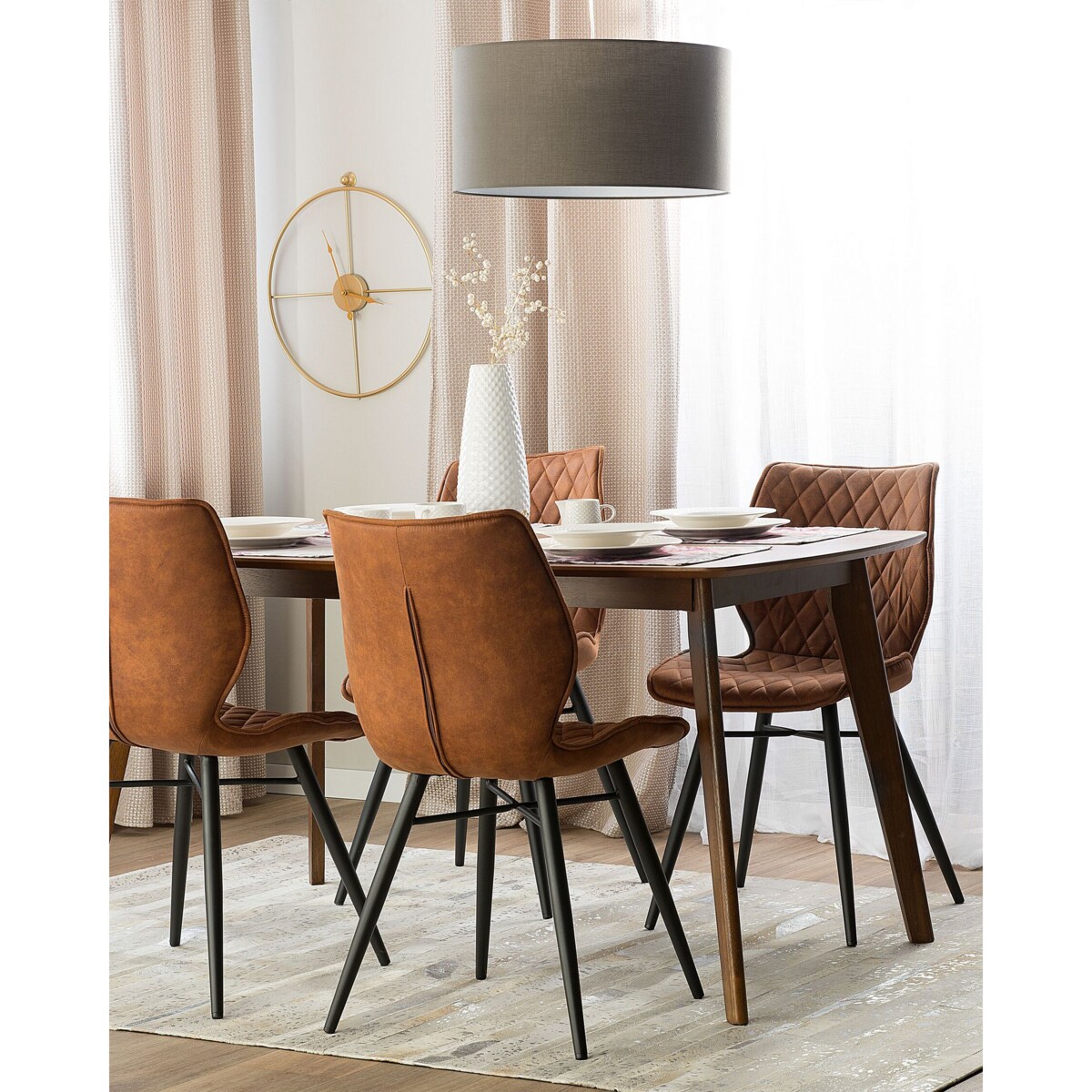 Zestaw 2 krzeseł do jadalni LISLE Złoty brąz