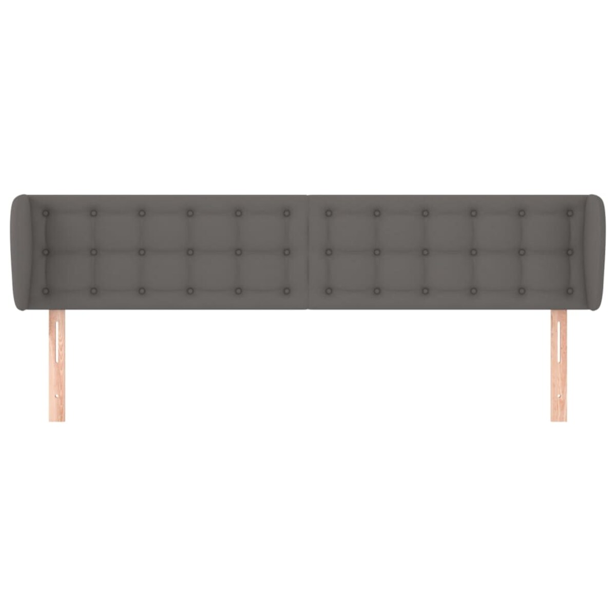 vidaXL Zagłówek uszak, szary, 203x23x78/88 cm, sztuczna skóra