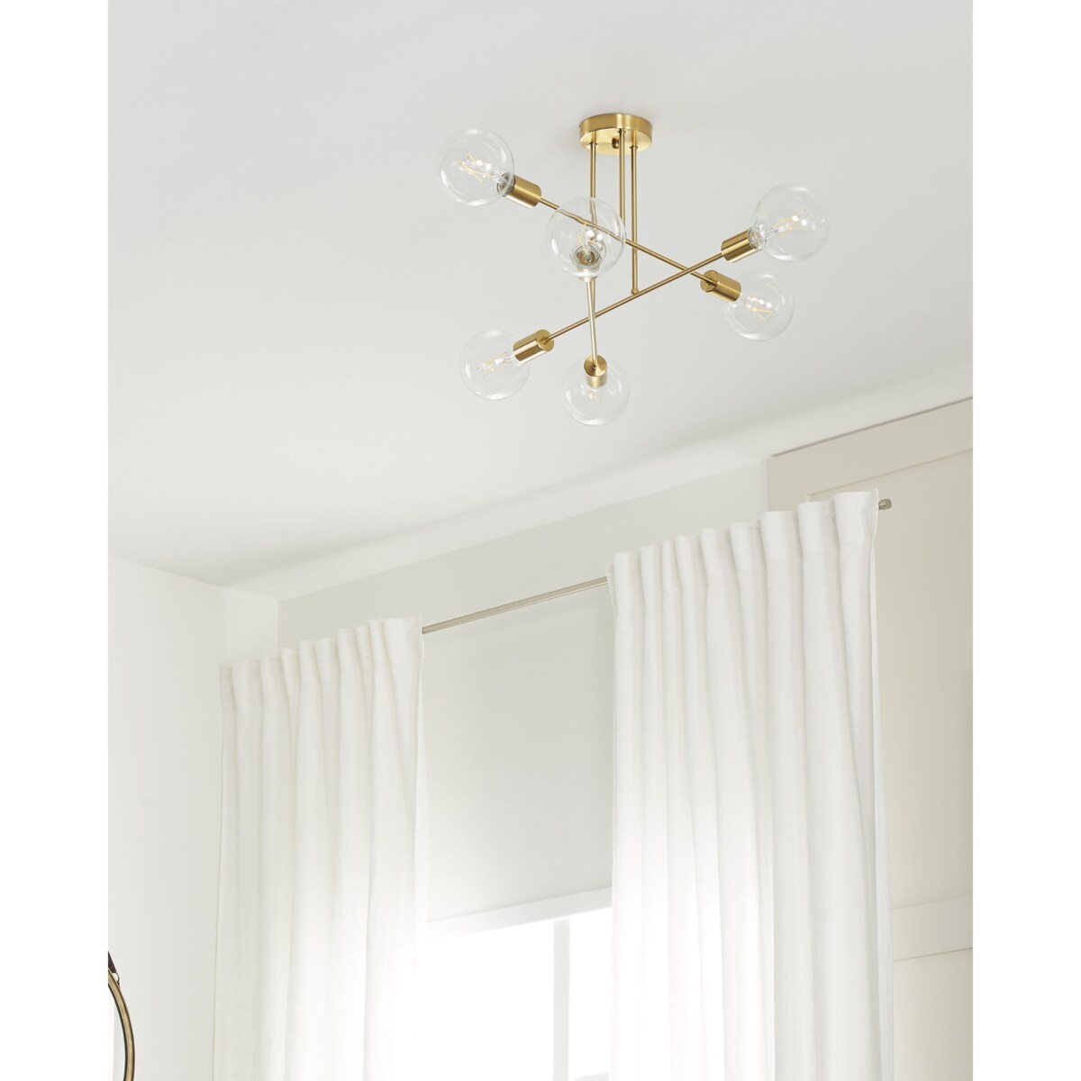 Lampa sufitowa 6-punktowa metalowa mosiężna KIDANE