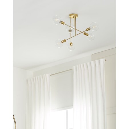 Lampa sufitowa 6-punktowa metalowa mosiężna KIDANE