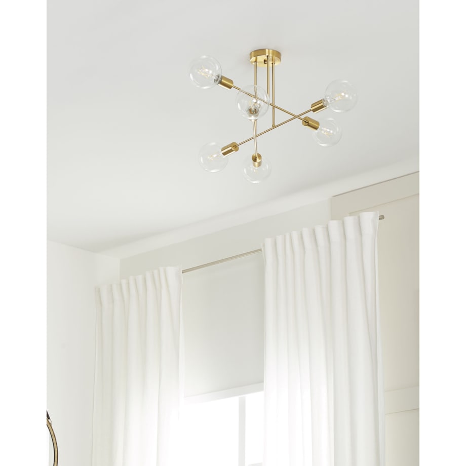 Lampa sufitowa 6-punktowa metalowa mosiężna KIDANE