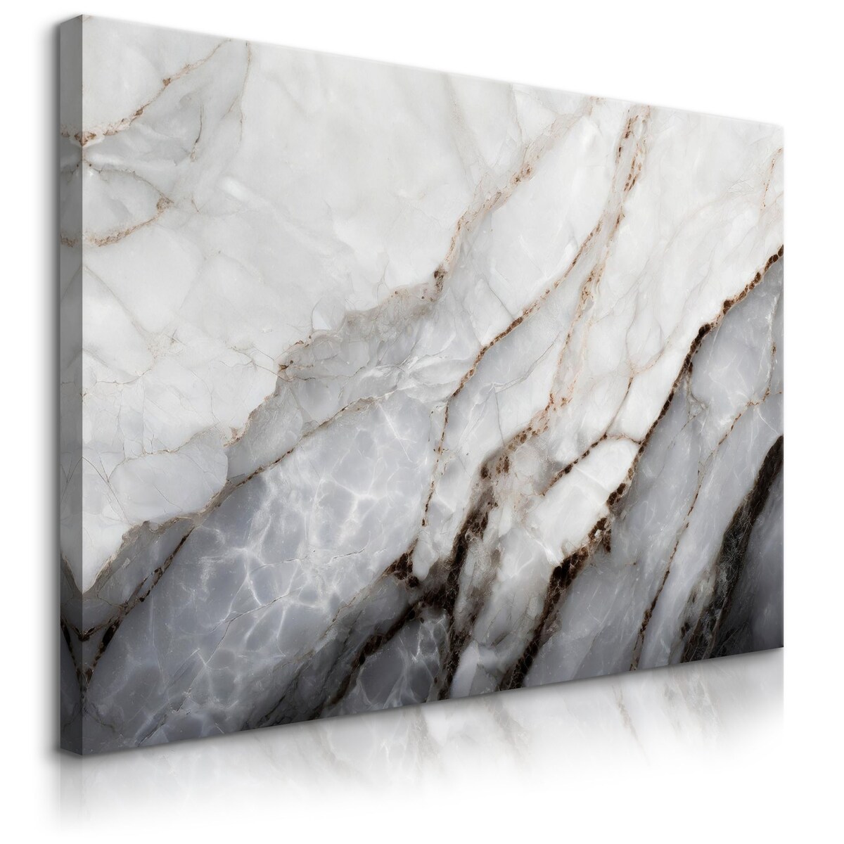 OBRAZ DO SALONU SZARY MARMUR STYL GLAMOUR ABSTRAKCJA KAMIEŃ 40x30cm