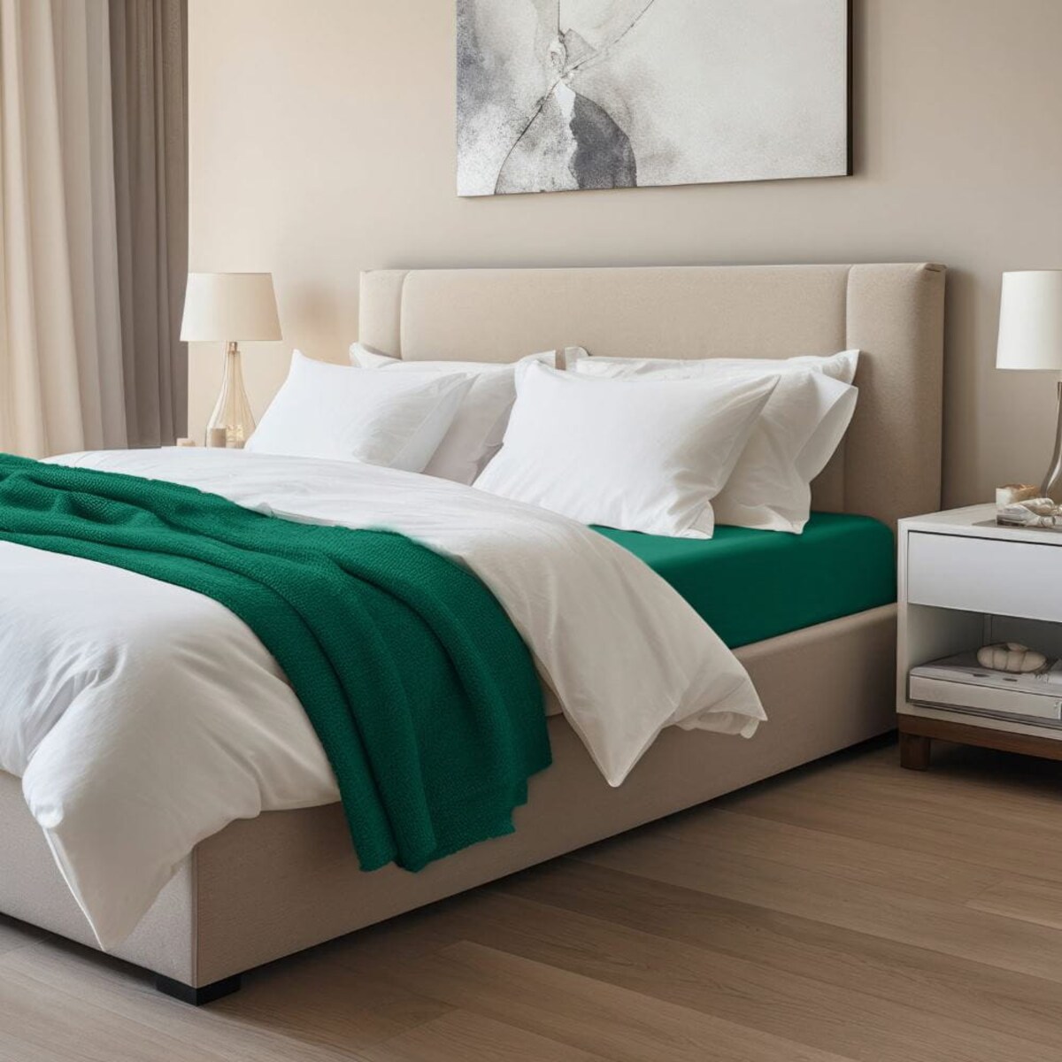 Prześcieradło jersey z elastanem z gumką 90x200 kolor zielony