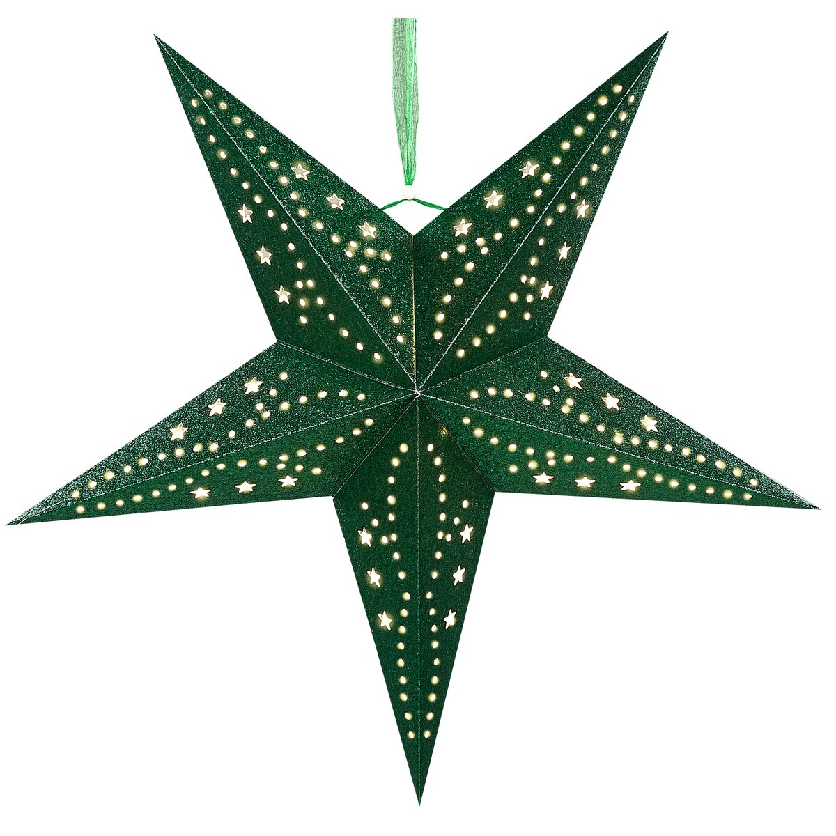 Zestaw 2 dekoracji wiszących LED MOTTI Gwiazda 45 cm Szmaragdowy