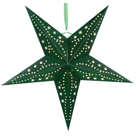 Zestaw 2 dekoracji wiszących LED MOTTI Gwiazda 45 cm Szmaragdowy