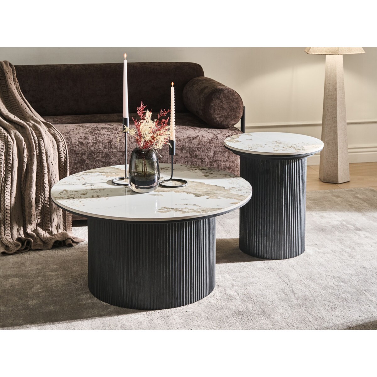 Stolik pomocniczy DORA Ceramika Czarny