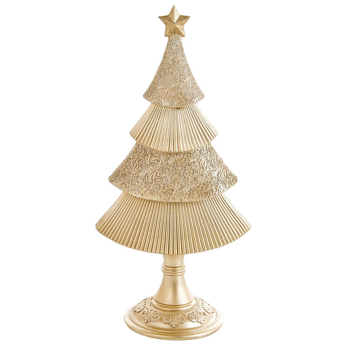 Zestaw 2 dekoracji świątecznych ERVASTI 32/41 cm Choinka Złoty
