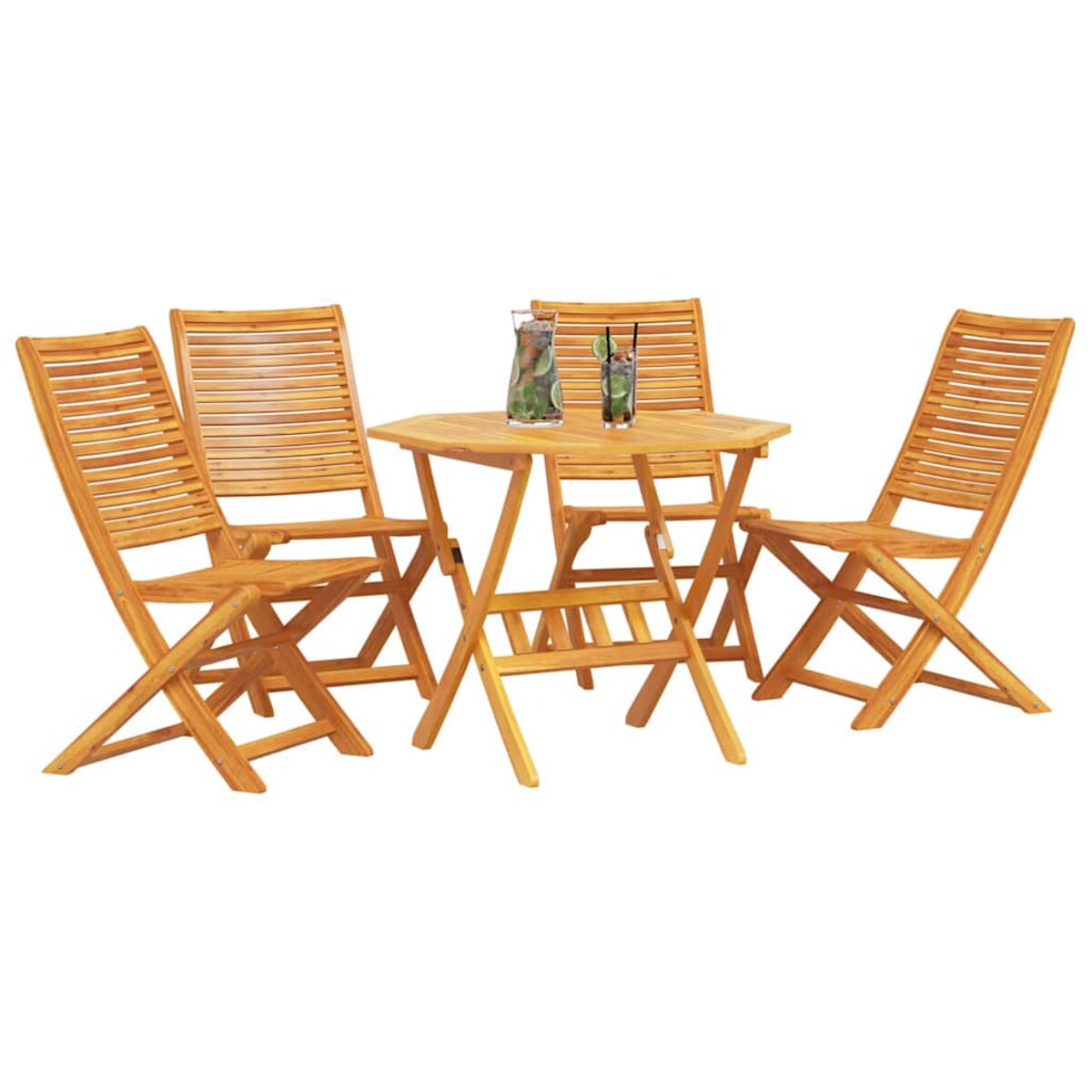 vidaXL Zestaw do jadalni w ogrodzie 5 pcs Brązowy lite drewno akacjowe