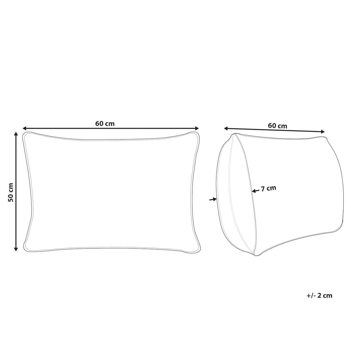 Poduszka trzykomorowa TEIDE Niska Kacze pióra i puch 50 x 60 cm Biały