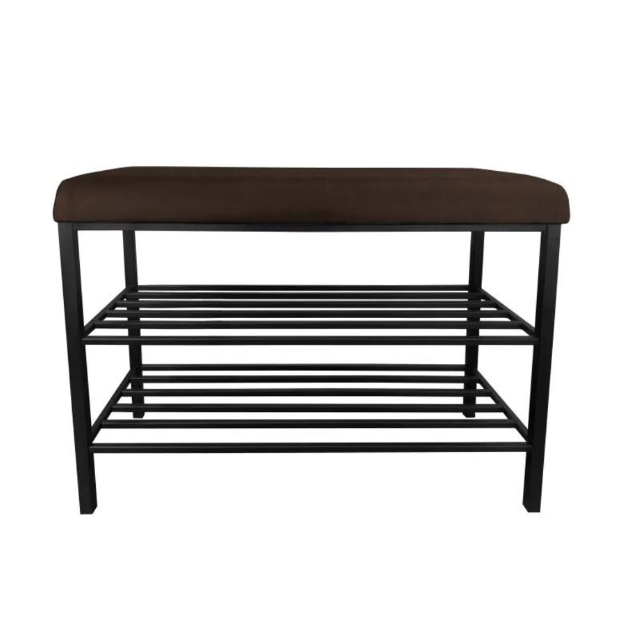 Stojak na buty z siedziskiem GAJA MG05 czarny/brąz