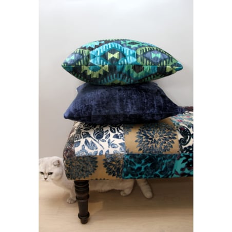 Poduszka welurowa Aztek Boho 45x45 cm -turkus