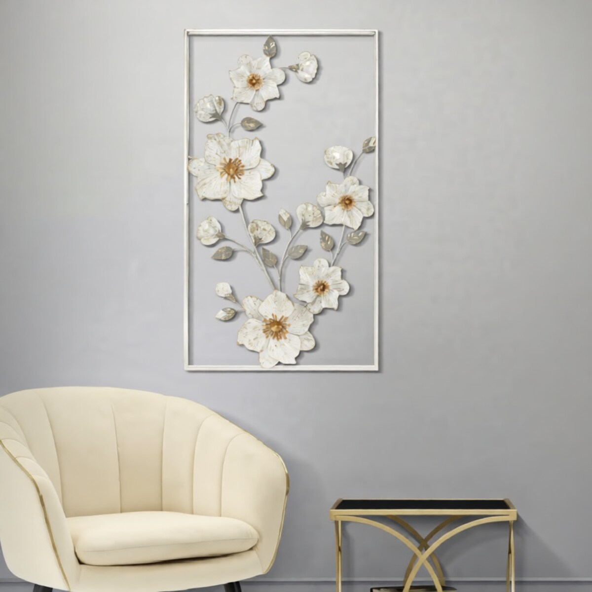 Dekoracja ścienna Flix, kolor wielokolorowy, żelazo, 50 x 90,5 cm, styl glamour, do salonu i przedpokoju, Mauro Ferretti