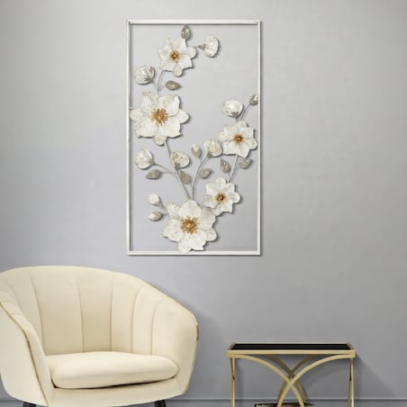 Dekoracja ścienna Flix, kolor wielokolorowy, żelazo, 50 x 90,5 cm, styl glamour, do salonu i przedpokoju, Mauro Ferretti