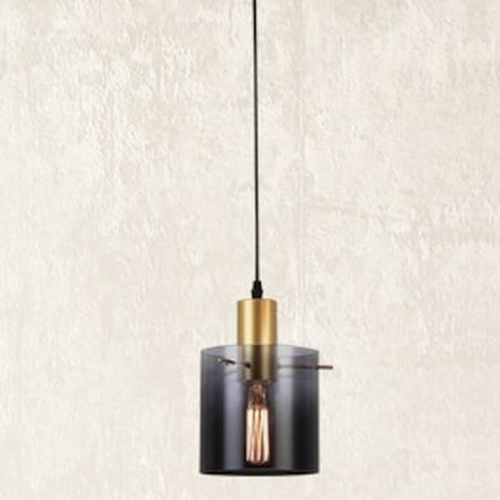 LAMPA wisząca DONATI 5222 Rabalux szklana OPRAWA okrągły zwis przydymiony złoty