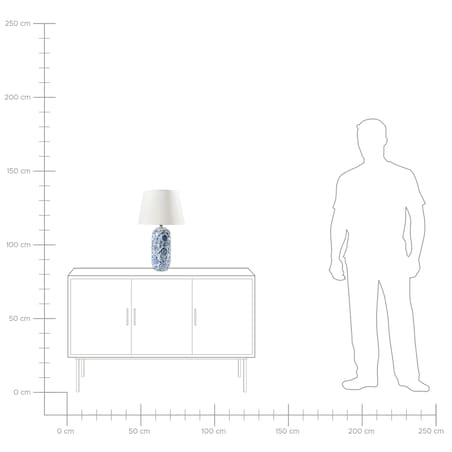 Lampa stołowa AIBONITO Porcelana Biały/ niebieski