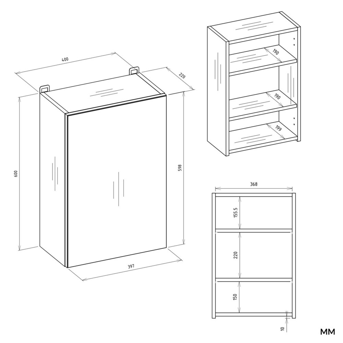 Szafka Łazienkowa Wisząca Z Lustrem Nad Umywalkę POLA 1DL KASZMIR