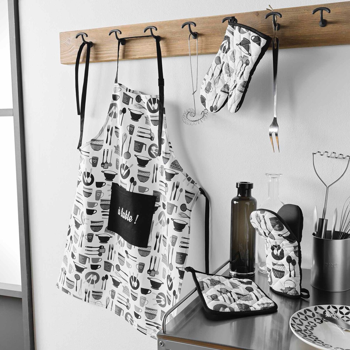 Łapka kuchenna bawełniana, silikonowe wzmocnienia, 19 x 19 cm