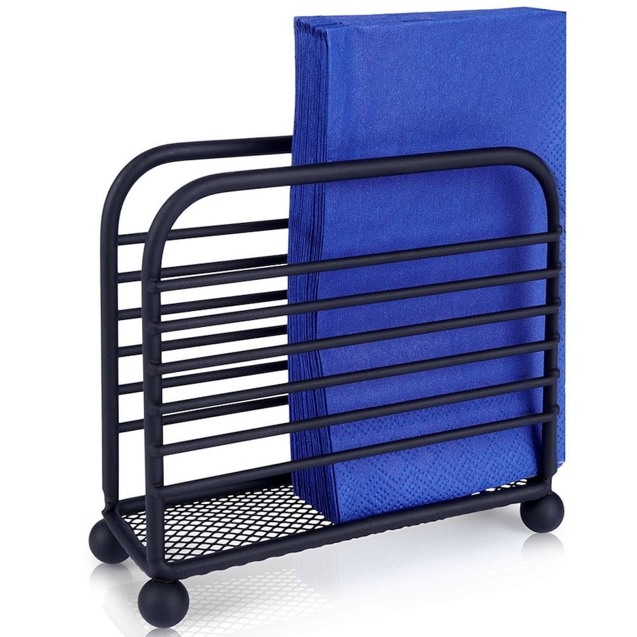 Serwetnik stojak na chusteczki serwetki metalowy czarny 11,5x10 cm loft