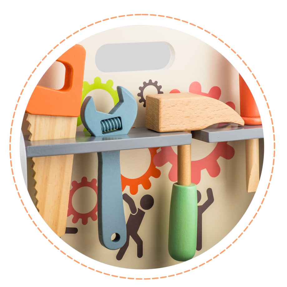 Warsztat dla dzieci drewniany zestaw z narzędziami Ricokids