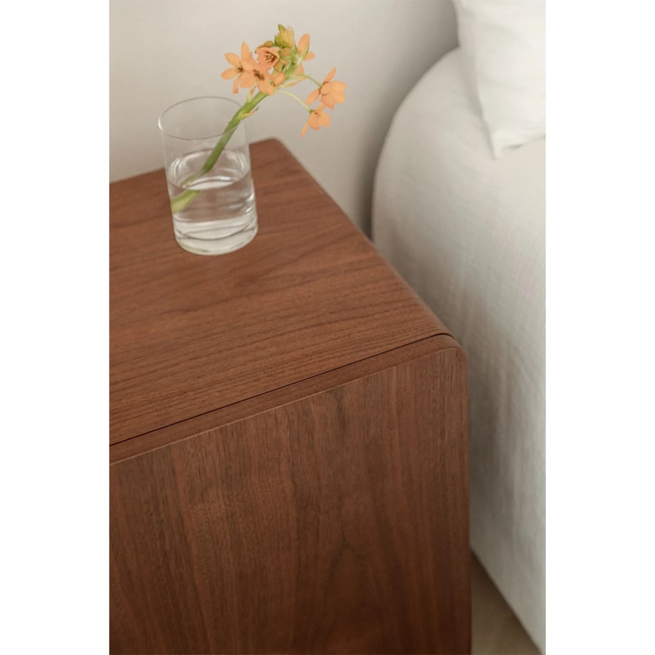 Szafka nocna 50x40 cm z MDF i forniru Gumeri, brązowa