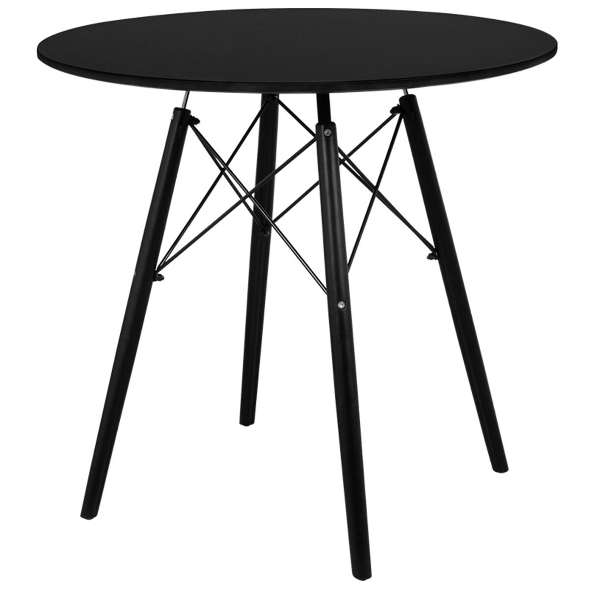 Stół 80 cm okrągły skandynawski nowoczesny do salonu jadalni czarny