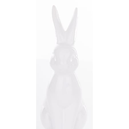 Dekoracja - siedzący biały królik 18x13x13 cm BIAŁEK
