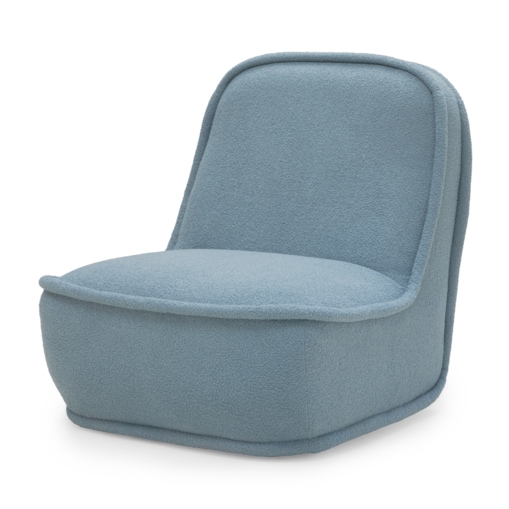 Fotel obrotowy 88x70x90 cm ROTARI bouclé niebieski