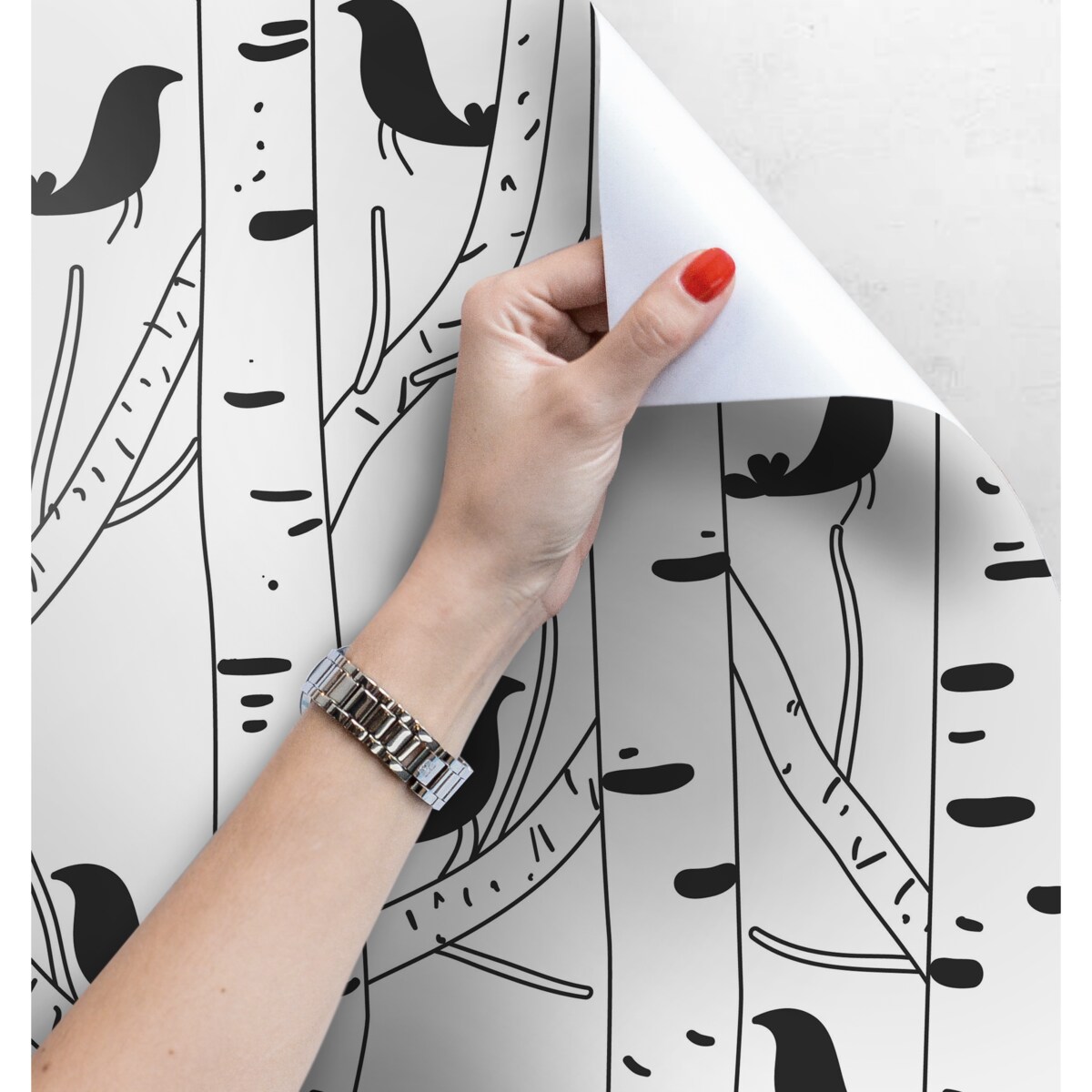 Tapeta Ptaki na brzozie, 416x254cm