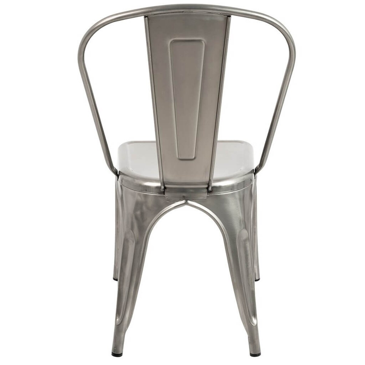 Nowoczesne krzesło srebrne Tower z lakierowanego metalu