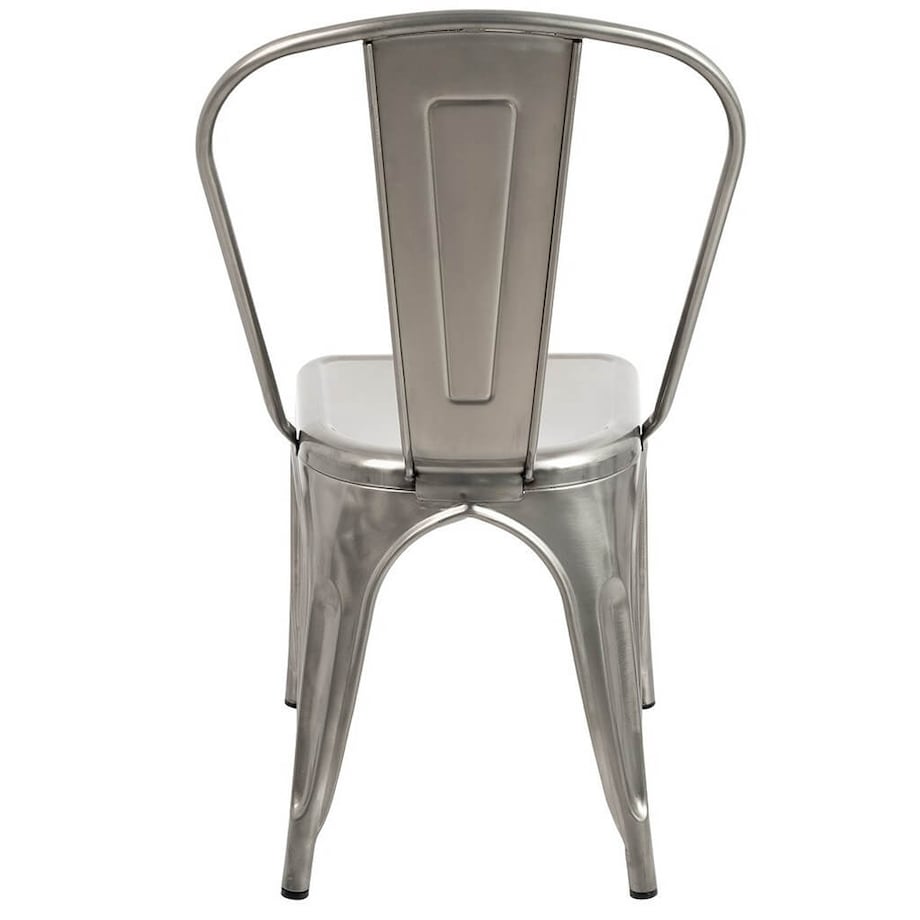 Nowoczesne krzesło srebrne Tower z lakierowanego metalu