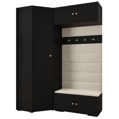 Garderoba do przedpokoju INOVA 2 Z21 czarny+złoty+manila02