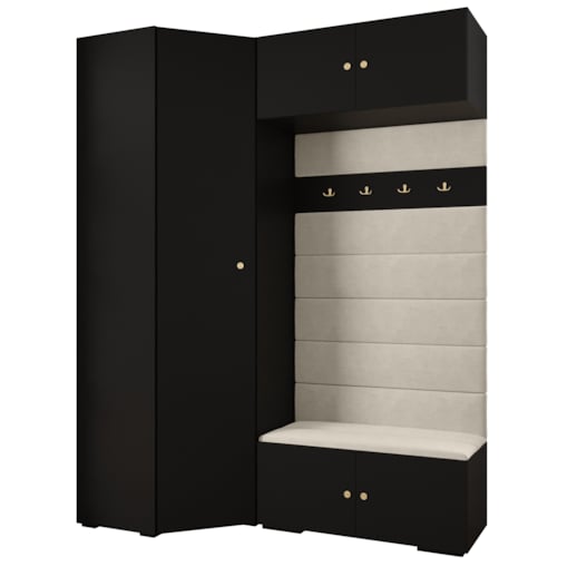 Garderoba do przedpokoju INOVA 2 Z21 czarny+złoty+manila02