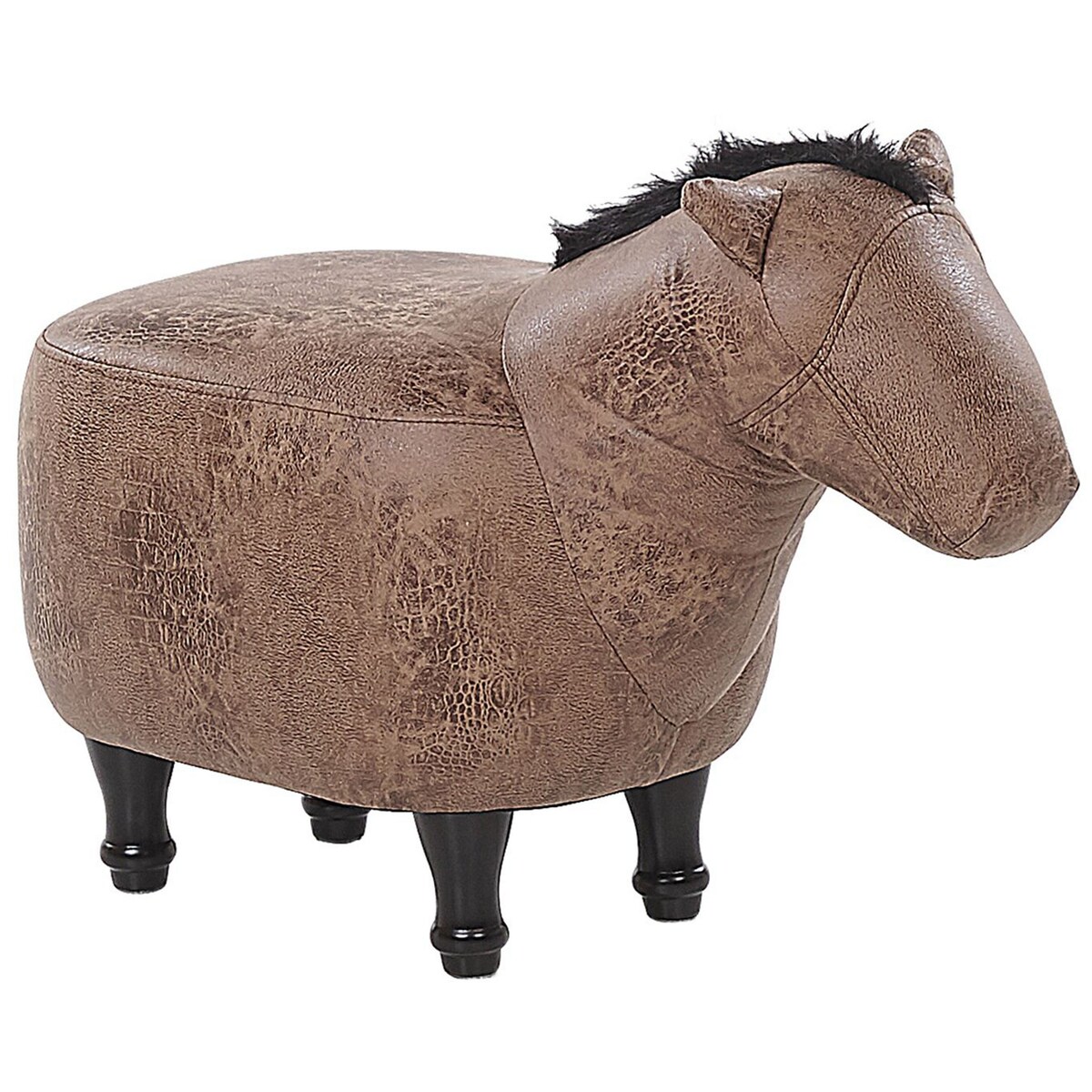Pufa zwierzak HORSE Ekoskóra Jasnobrązowy Koń