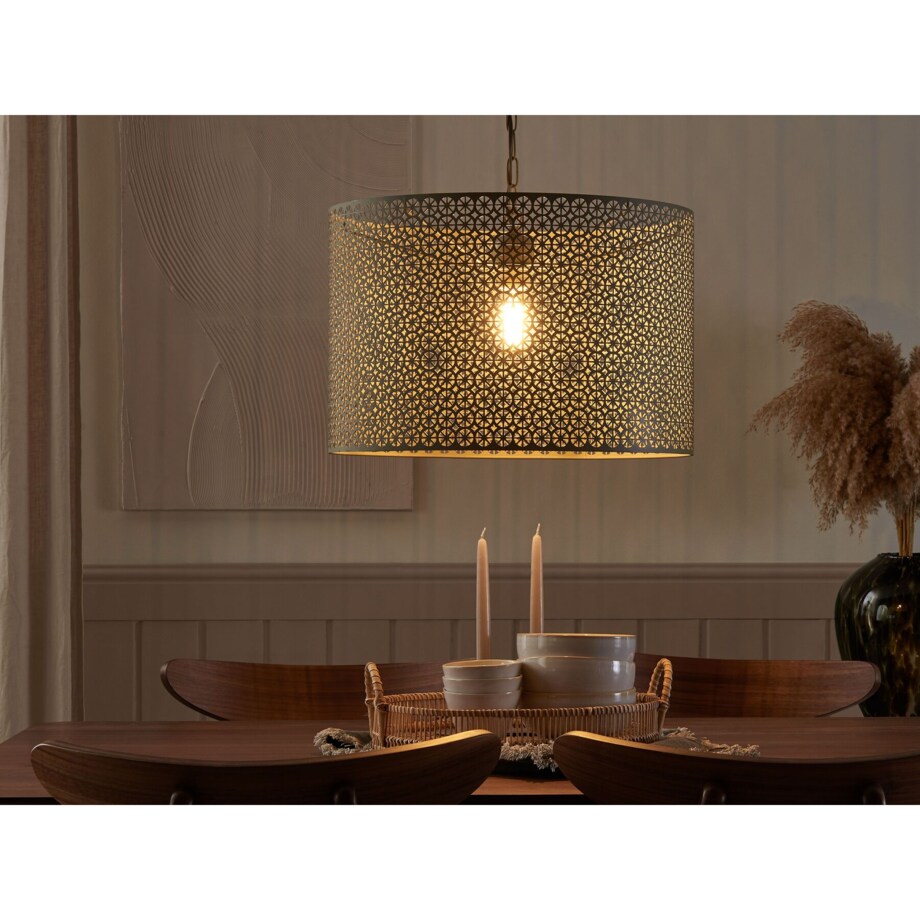 Lampa wisząca metalowa szara MEZEN