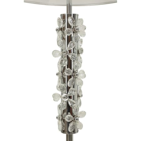 Lampa stołowa Flower, kolor srebrny i biały, żelazo i metal, 35 x 35 x 74 cm, 1 x E27, max. 40 W, motyw: kwiaty, styl glamour, Mauro Ferretti