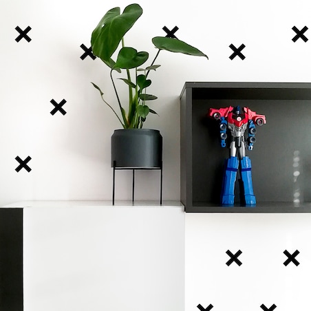 Zestaw naklejek Mini Cross black, 40x40 cm