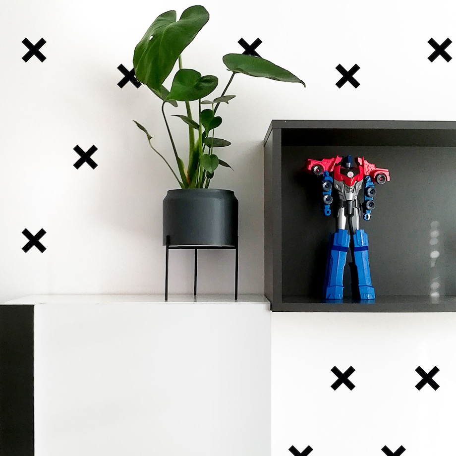 Zestaw naklejek Mini Cross black, 40x40 cm