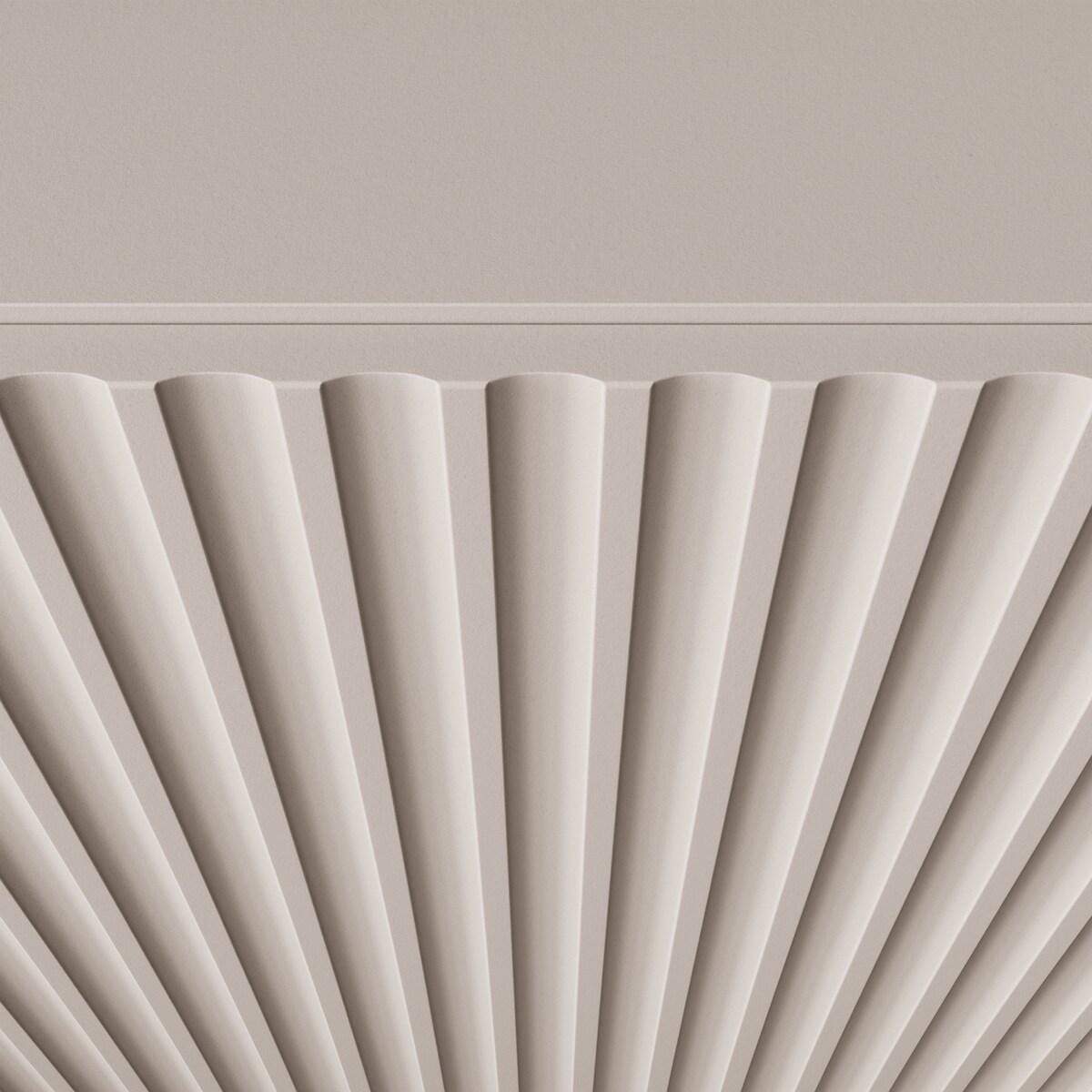 Stojąca szafka RTV NOELI pod telewizor, z ryflowanym frontem - kaszmirowa