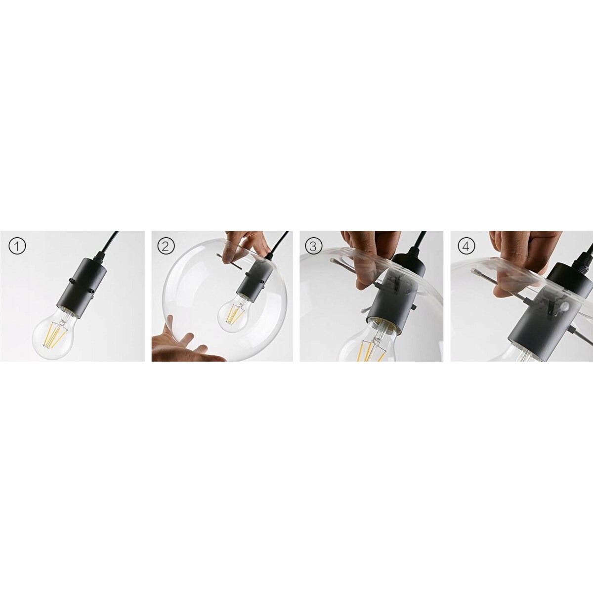 Lampa Wisząca Szklana Kula Rose Gold Lassi 25Cm