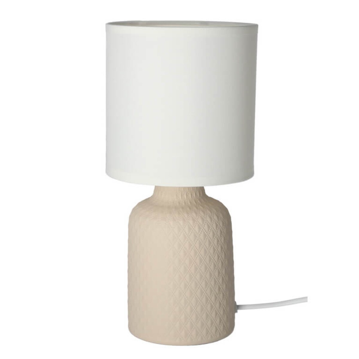 Ceramiczna lampka nocna Iner 41-79879 Candellux abażur biała beżowa