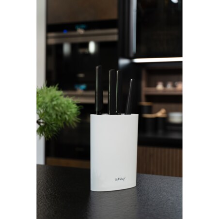 Stojak do noży owalny Bianco 30386