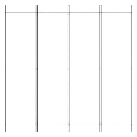 vidaXL Parawan 4-panelowy, biały, 200x200 cm, tkanina