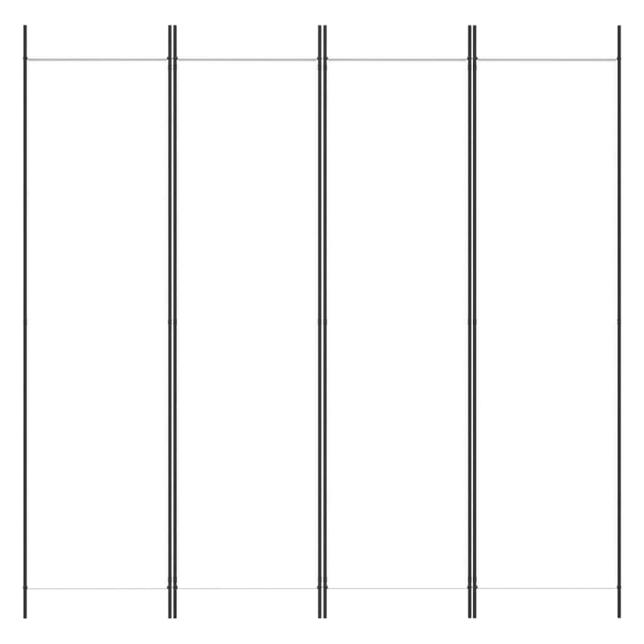 vidaXL Parawan 4-panelowy, biały, 200x200 cm, tkanina